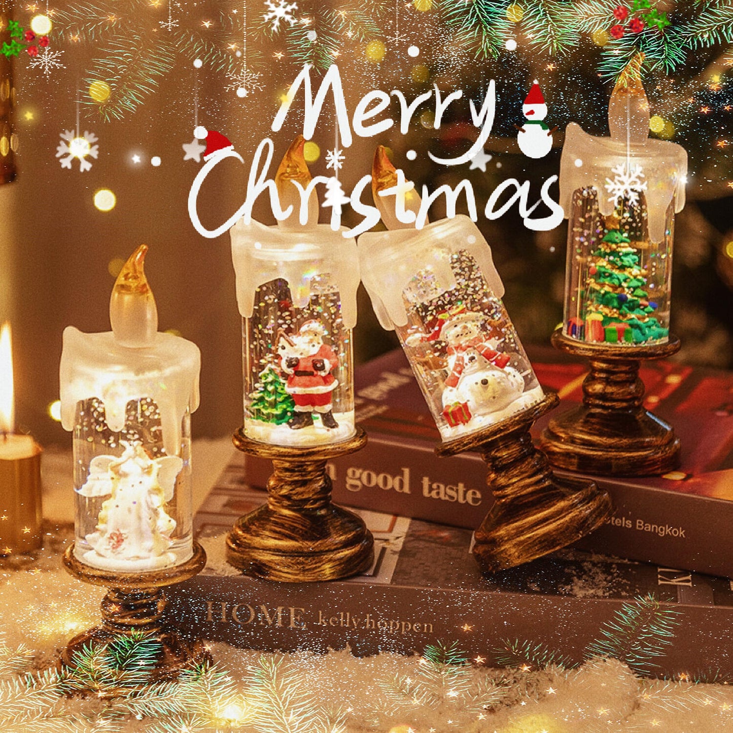 Christmas LED Candles – Glittering Holiday Décor