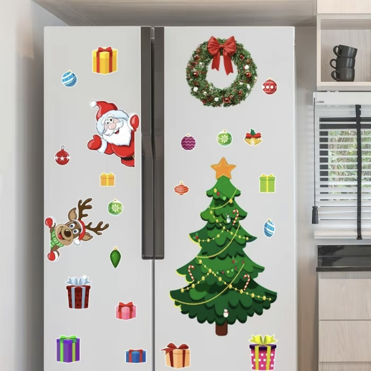 FuRise Magnetic Christmas Fridge Magnet Decor – Santa & Christmas Tree Holiday Stickers