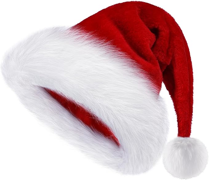 Soft Velvet Santa Hats – Thick, Comfortable & Unisex Christmas Holiday Essentials | aibgg