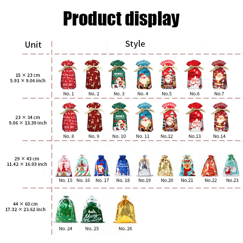 Festive Drawstring Gift Bags for Holiday Gifting