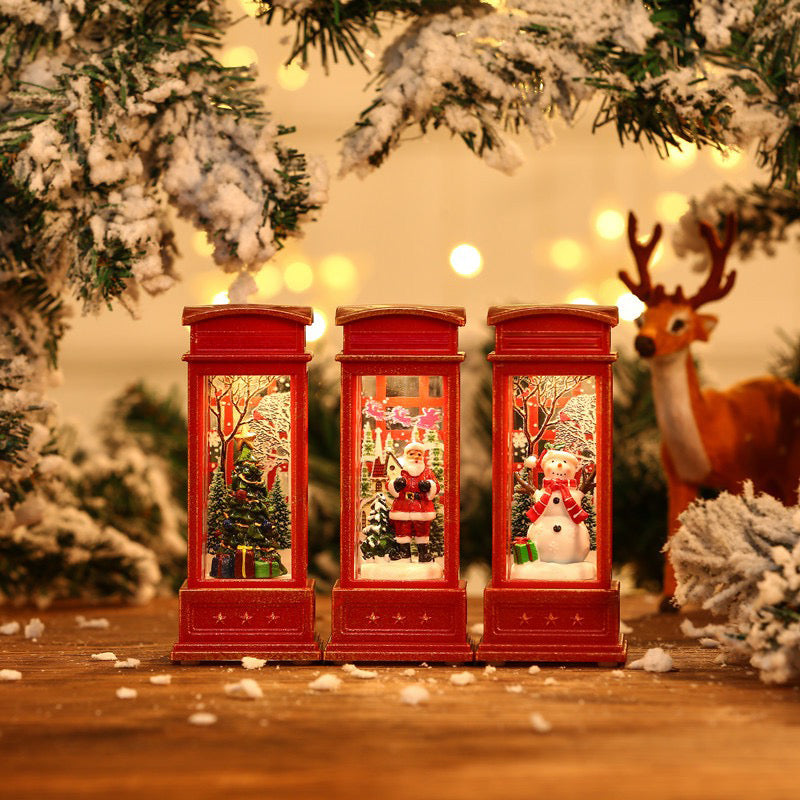 Christmas LED Telephone Booth – Mini Lantern Holiday Décor