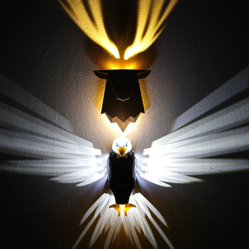 Festive Christmas Bald Eagle Wall Light – American Eagle Night Light, Wall-Mounted Holiday Lamp for Living Room & Bedroom Decor