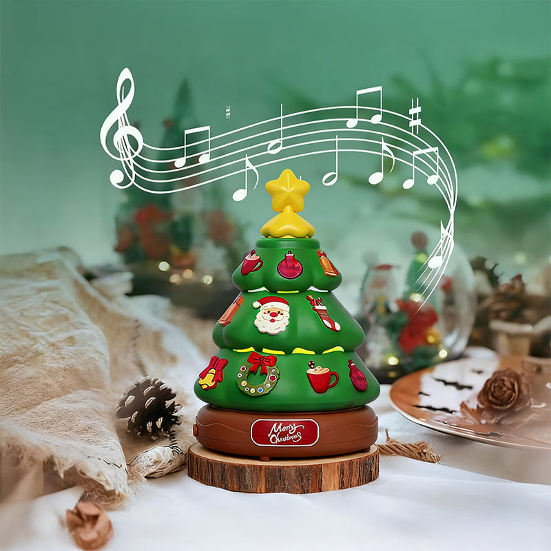 Christmas Bubble Machine – Light-Up Rotating Tree Music Box, Rechargeable Bubble Blower for Kids | aibgg