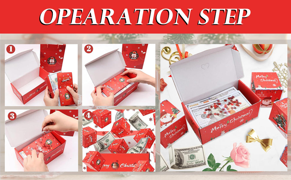 Explosive Surprise Gift Box – Red Bounce Envelope with Confetti, Money Holder for Birthdays, Valentine’s & Marriage Proposals