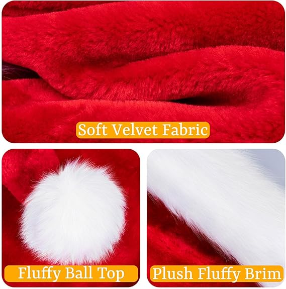 Soft Velvet Santa Hats – Thick, Comfortable & Unisex Christmas Holiday Essentials | aibgg