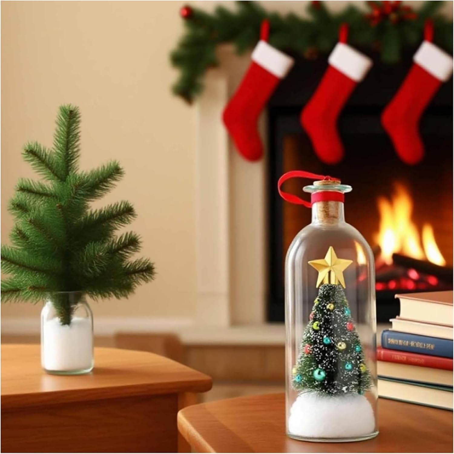 Personalized Voice Glass Ornament with Snow Scene – Recordable Message-in-a-Bottle Christmas Gift | aibgg