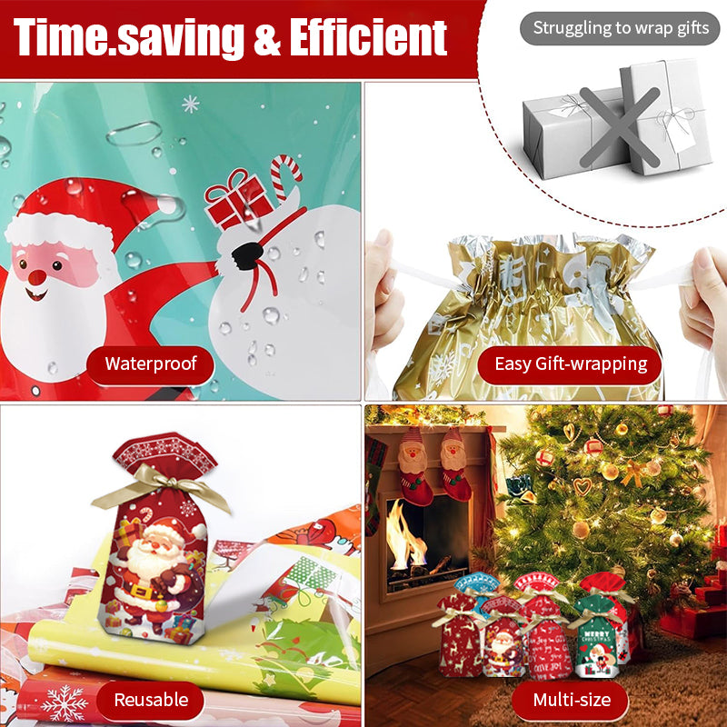 Festive Drawstring Gift Bags for Holiday Gifting