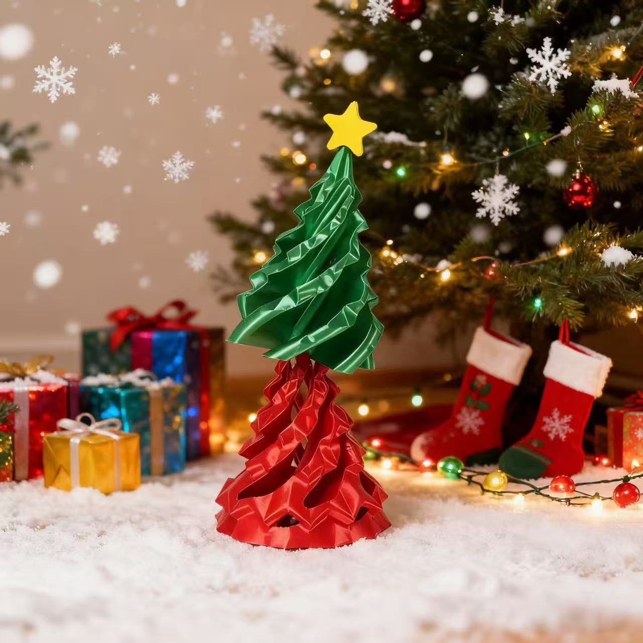 3D Printed Christmas Tree – Detachable Holiday Decor for Relaxation & Brain Development, Safe Plastic