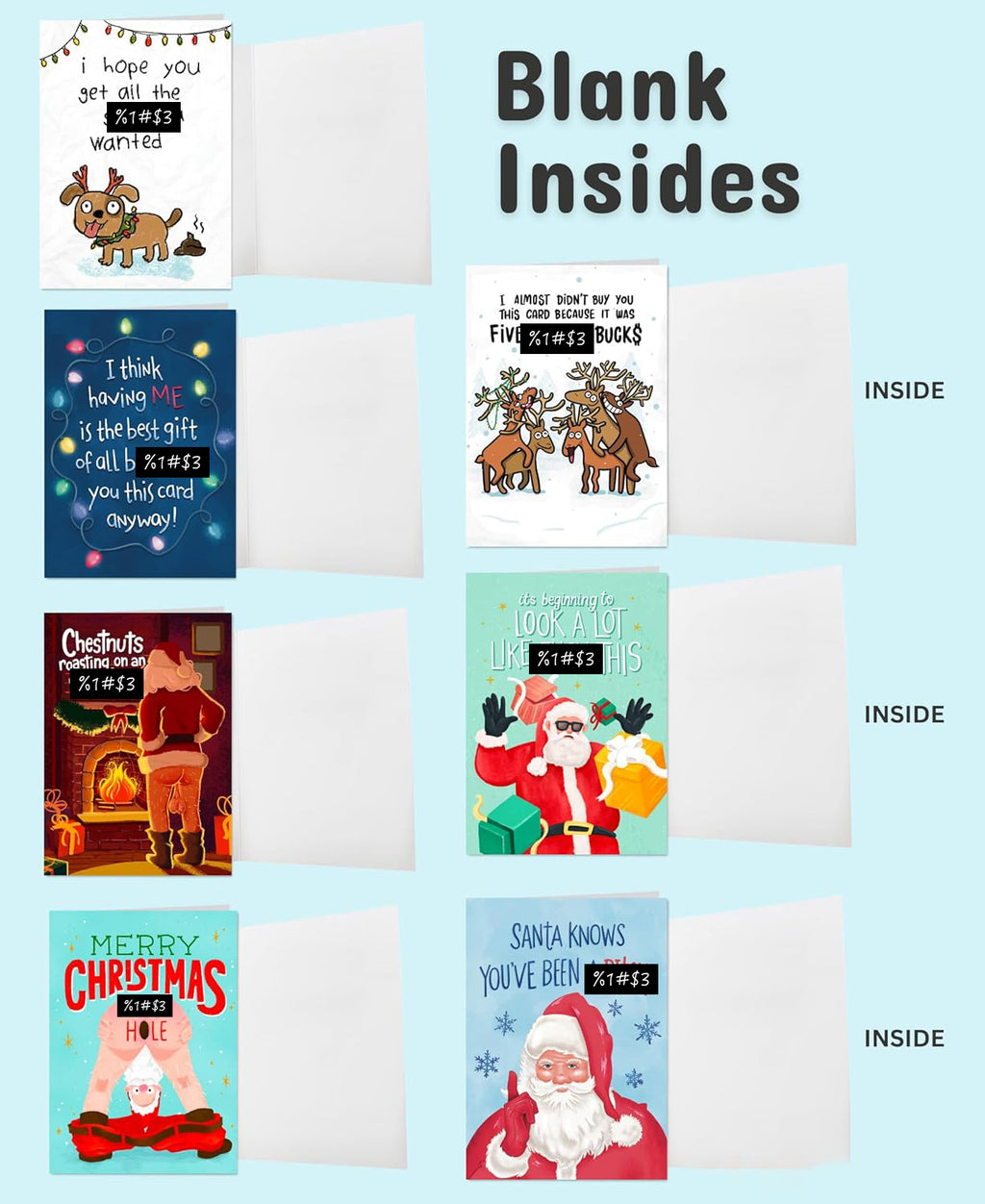 Sleazy Greetings Funny and Wacky Christmas Cards – “Worst Christmas Cards Ever” Collection with Unique Sarcastic Messages for Friends and Family | Perfect Holiday Gag Gift