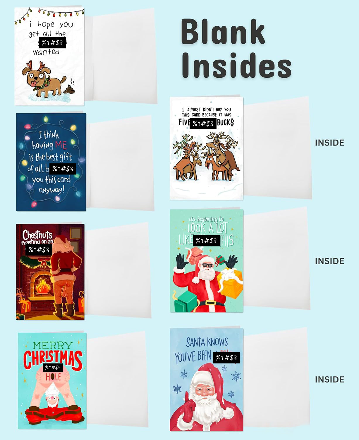 Sleazy Greetings Funny and Wacky Christmas Cards – “Worst Christmas Cards Ever” Collection with Unique Sarcastic Messages for Friends and Family | Perfect Holiday Gag Gift