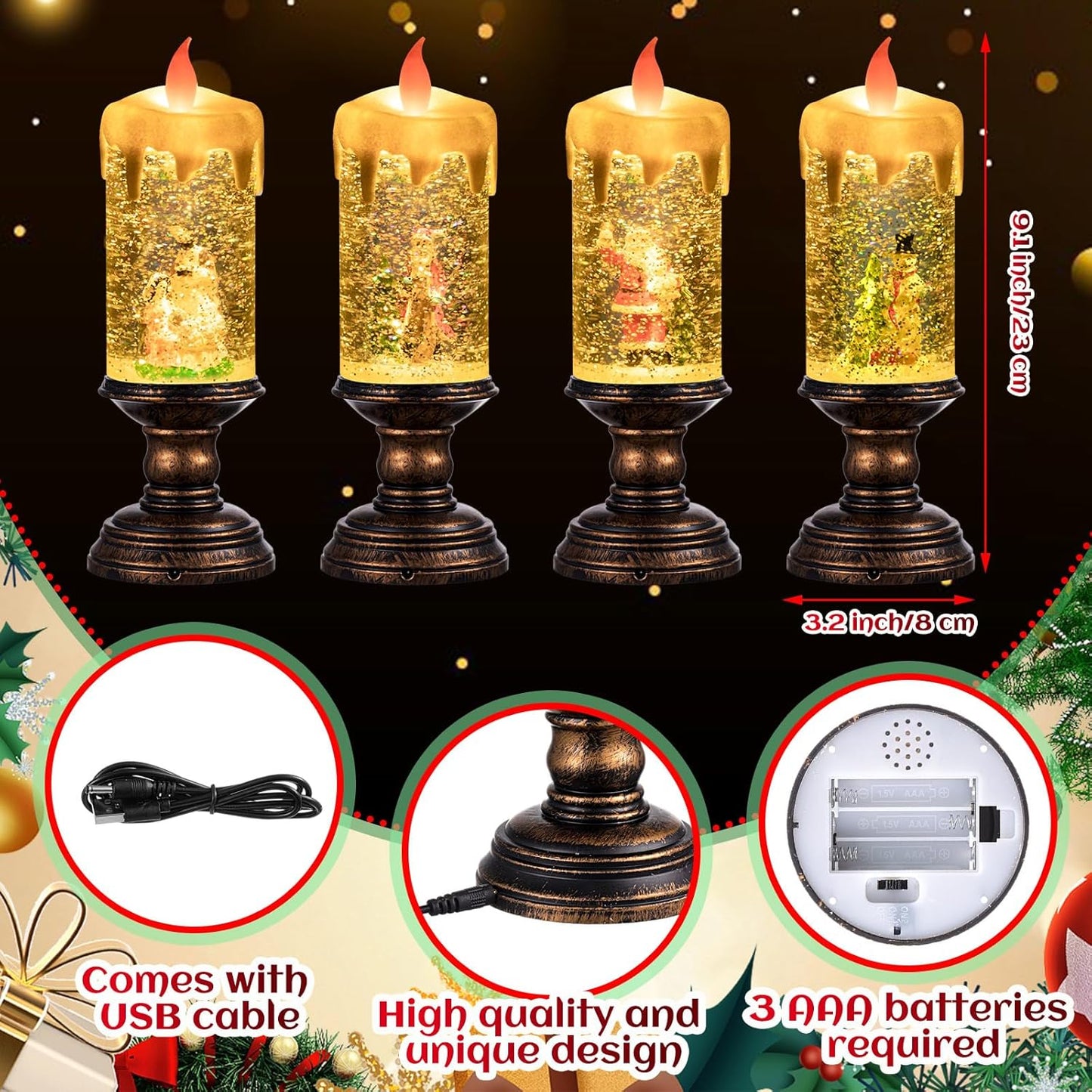 Christmas LED Candles – Glittering Holiday Décor