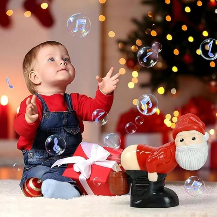 Farting Santa Bubble-Blowing Christmas Machine with Hilarious Sound Effects and Holiday Music – Fun Bubble Blaster Toy for Kids and Gag Gift for Christmas