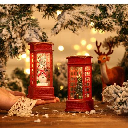Christmas LED Telephone Booth – Mini Lantern Holiday Décor