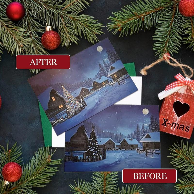 Temperature-Changing and Color-Changing Light-Up Christmas Cards – Surprise Holiday Greeting Cards for Girlfriend, Friends, Children and Colleagues