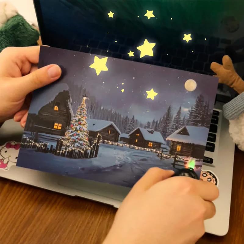 Temperature-Changing and Color-Changing Light-Up Christmas Cards – Surprise Holiday Greeting Cards for Girlfriend, Friends, Children and Colleagues