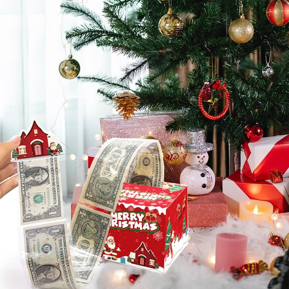 Merry Christmas Money Pull-Out Gift Box – Fun Cash Surprise Box for Holiday Gifting | aibgg