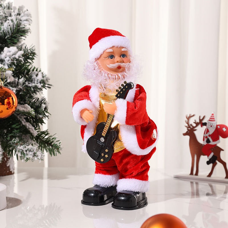 Electric Santa Claus Dwarf Ornament – Musical Christmas Desktop Decoration, Fun Indoor/Outdoor Holiday Party Gift