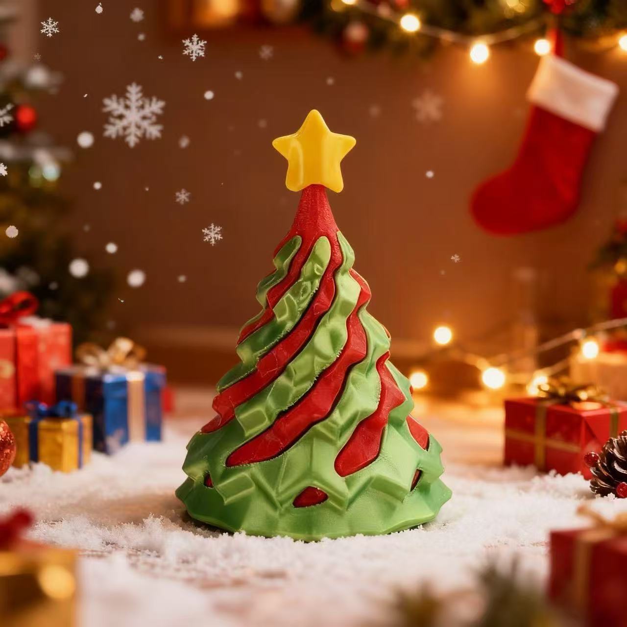 3D Printed Christmas Tree – Detachable Holiday Decor for Relaxation & Brain Development, Safe Plastic