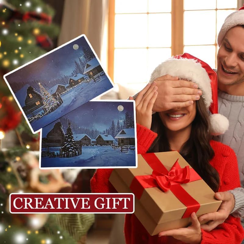 Temperature-Changing and Color-Changing Light-Up Christmas Cards – Surprise Holiday Greeting Cards for Girlfriend, Friends, Children and Colleagues