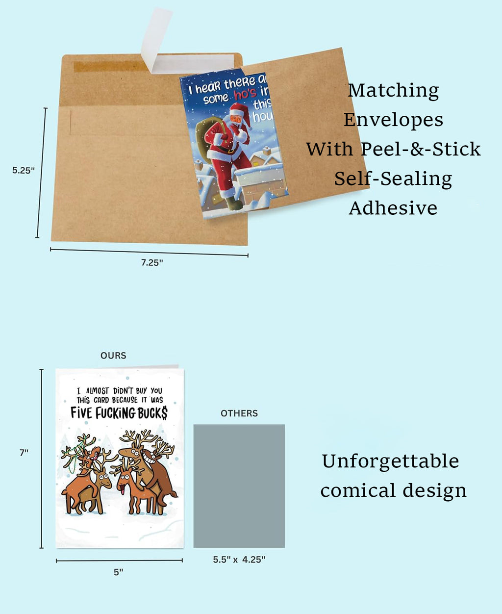 Sleazy Greetings Funny and Wacky Christmas Cards – “Worst Christmas Cards Ever” Collection with Unique Sarcastic Messages for Friends and Family | Perfect Holiday Gag Gift