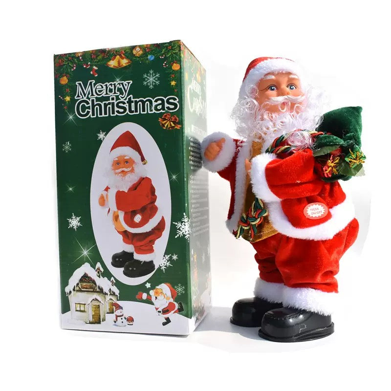 Electric Santa Claus Dwarf Ornament – Musical Christmas Desktop Decoration, Fun Indoor/Outdoor Holiday Party Gift