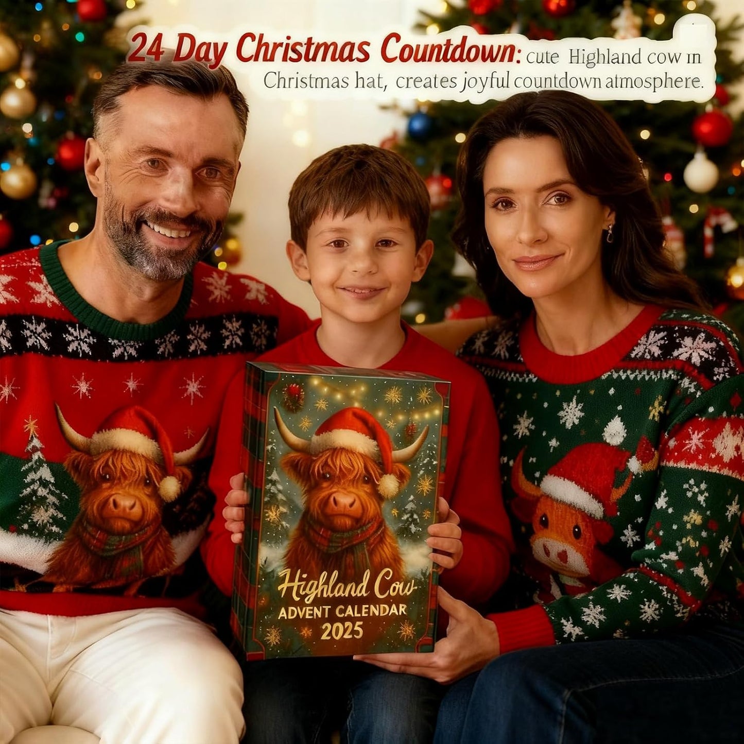 2026 Highland Cow Advent Calendar – 24-Day Christmas Countdown with Mini Highland Cow Figures