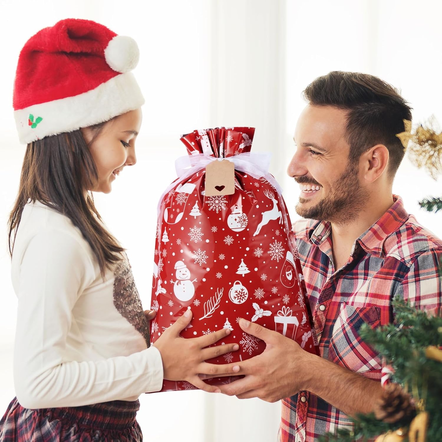 Festive Drawstring Gift Bags for Holiday Gifting