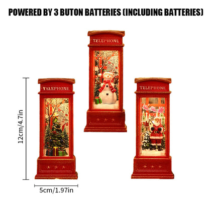 Christmas LED Telephone Booth – Mini Lantern Holiday Décor