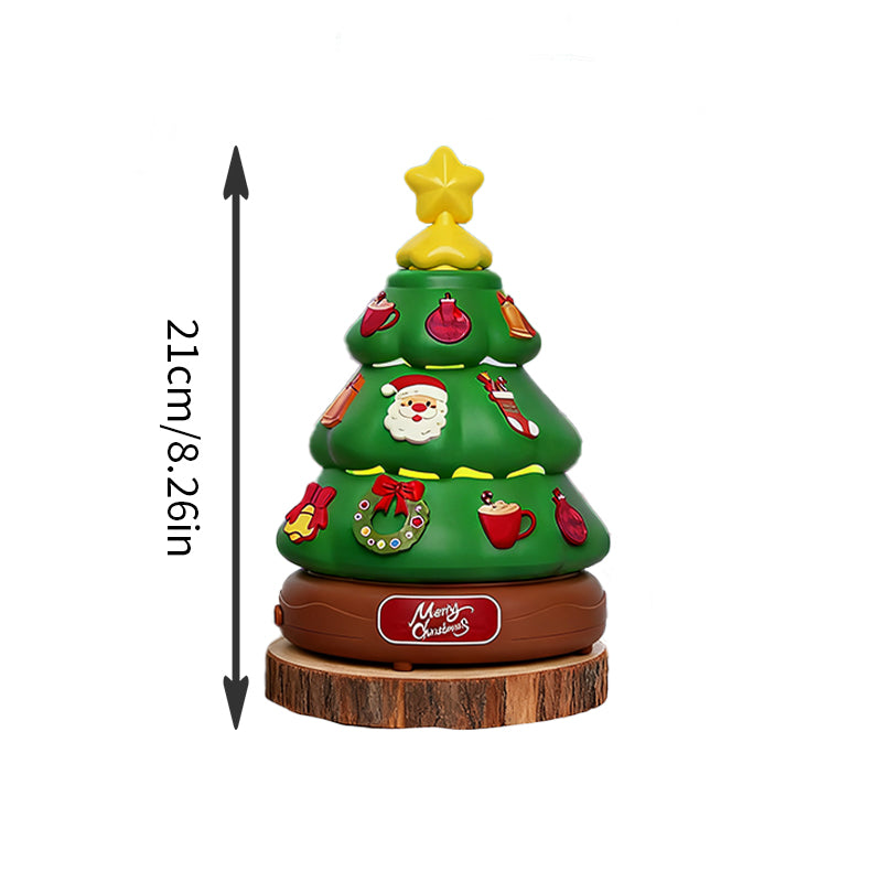 Christmas Bubble Machine – Light-Up Rotating Tree Music Box, Rechargeable Bubble Blower for Kids | aibgg