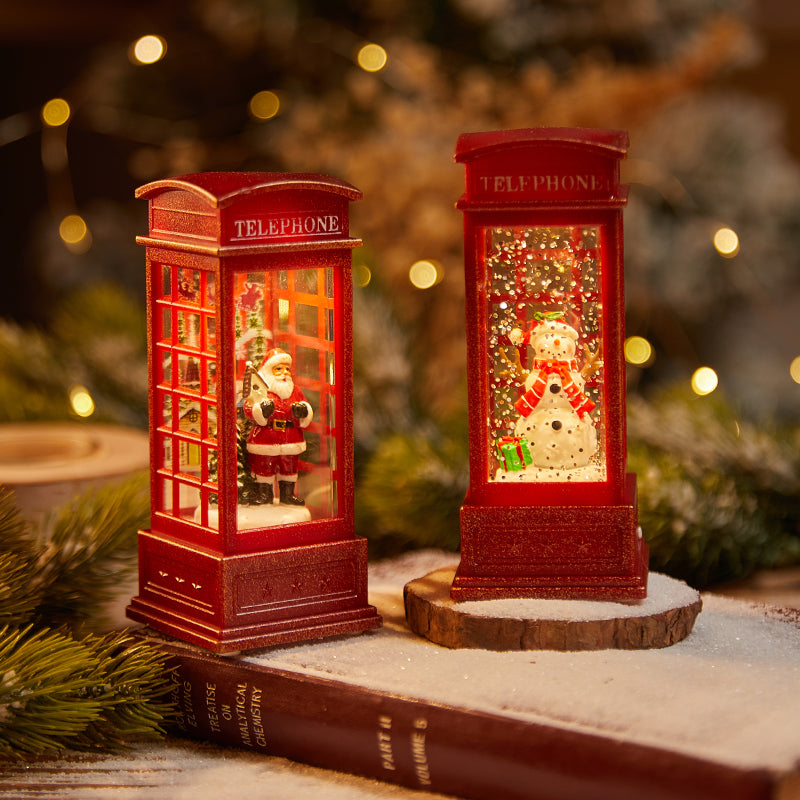 Christmas LED Telephone Booth – Mini Lantern Holiday Décor